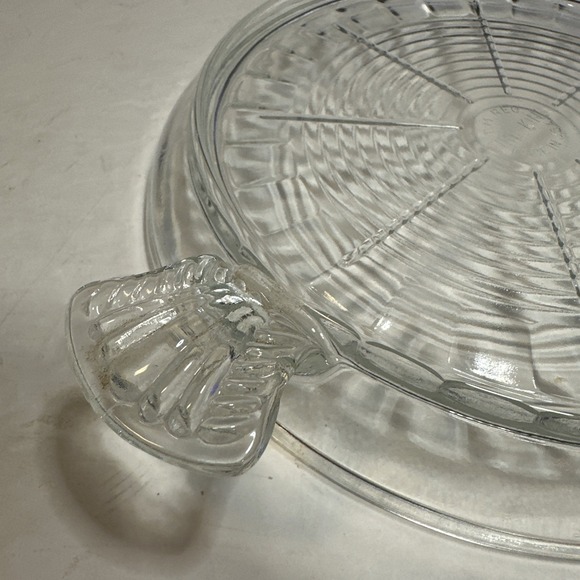 VTG 1940's Fire King Clear Glass Trivet/Hot Plate For A Pan With A 6in Diameter - Picture 4 of 6